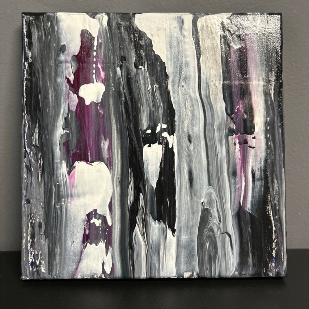 Hand Painted Original Painting Acrylic Canvas 10 X 10 Titled Leather  & Lace